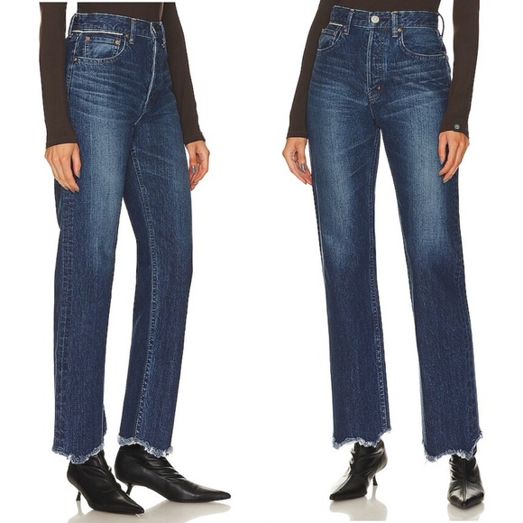 NWT Moussy Vintage Corcoran Wide Straight in Dark Blue size 27 - Picture 2 of 11